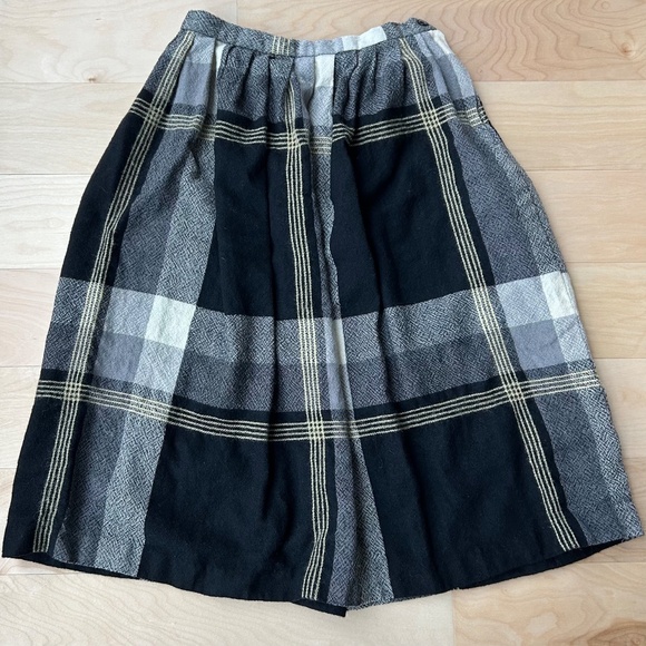 PLAID WOOL MIDI SKIRT - Picture 5 of 6